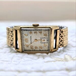 Vintage Waltham Art Deco Tank Watch 10K Gold Filled 17J Small Seconds Classic